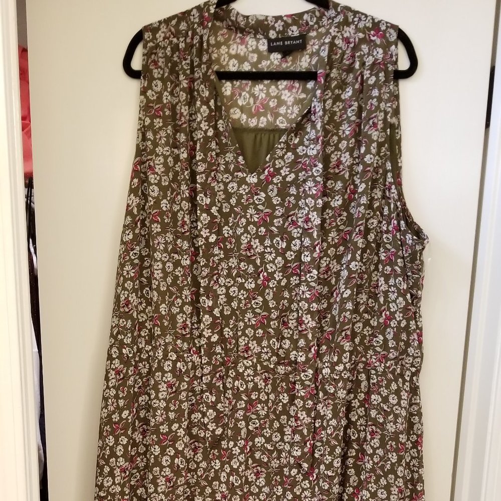 Green and burgundy dress